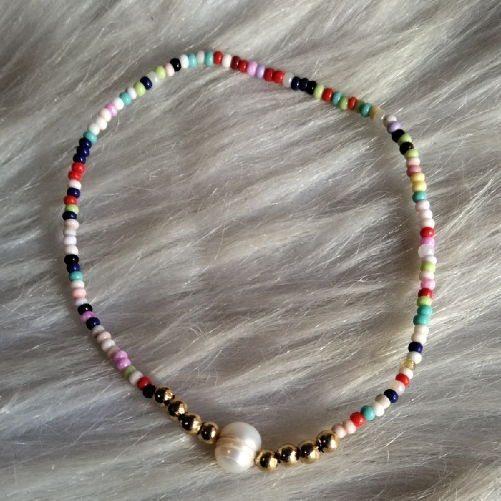 Cute Freshwater Pearl Beaded Stretchy Bracelet